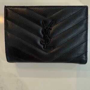YSL Lambskin Black Trifold Wallet-Perfect Condition